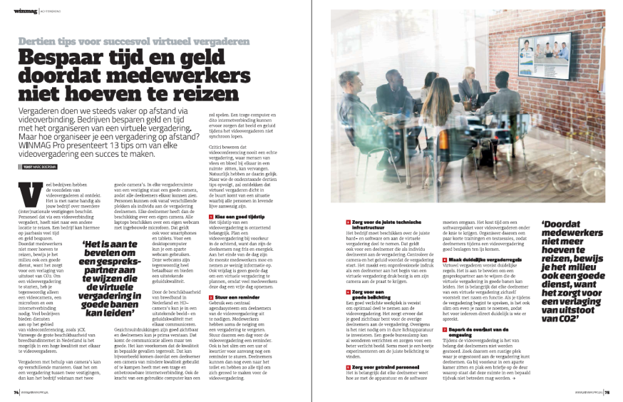 In WINMAG Pro 3, 2018 een artikel met nuttige tips voor virtueel vergaderen