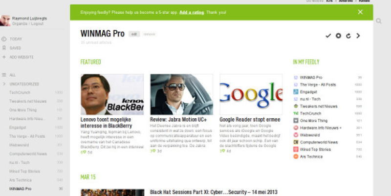 Feedly profiteert van stop Google Reader, 500.000 nieuwe gebruikers