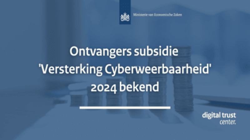 Ontvangers subsidie Versterking Cyberweerbaarheid 2024 bekend